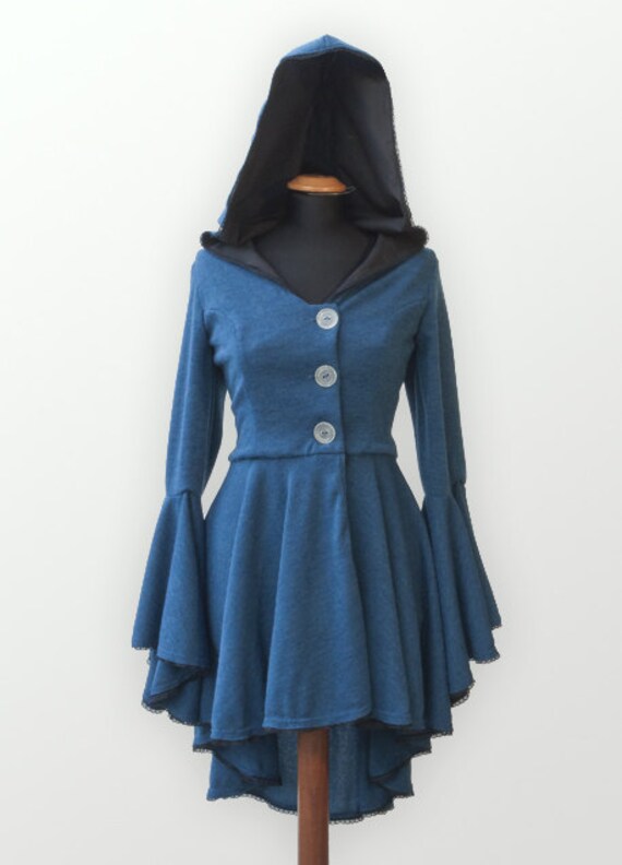 Handgemachte Goth Fairy Traum Mantel I, Alternative Verschleiß, Petroleumblau Handgemachte Goth Fairy Traum Mantel I, Alternative Verschleiß, Petroleumblau von LabyrinthofTir