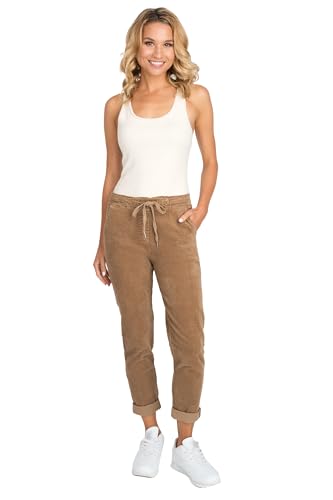 Lacamia - Cordhose aus Baumwolle, Herbst Cordhose Zeitlose Eleganz H05, Größen:XXL, Farben:Camel von Lacamia