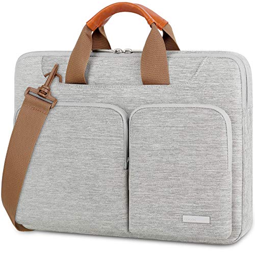 Lacdo 360° Laptop Schultertasche Hülle für 13 Zoll Neu MacBook Air M4 A3240 2025/M3 A3113/M2A2681/M1 A2337 2024-2018, 13" MacBook Pro M2/M1 A2338 A2251 A2289 A2159, 13" iPad Air M3/iPad Pro M4, Grau von Lacdo
