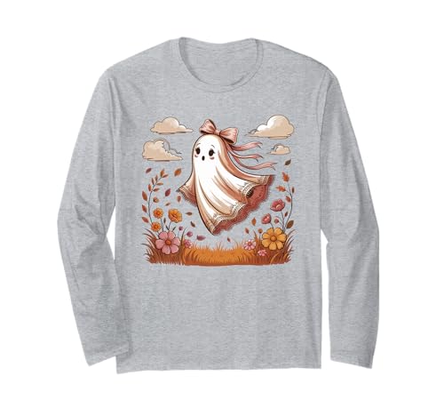 Spitze Ghose Floral Cute Coquette Bow Halloween Girly Ghost Langarmshirt von Lace Ghose Floral Cute Coquette Bow Halloween