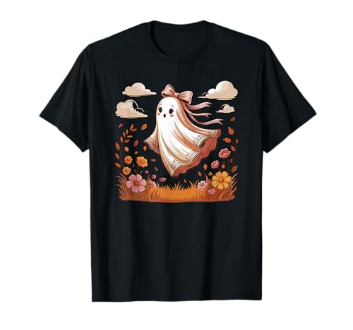 Spitze Ghose Floral Cute Coquette Bow Halloween Girly Ghost T-Shirt von Lace Ghose Floral Cute Coquette Bow Halloween