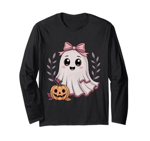 Spitze Geist Halloween Kokette Schleife Kürbis Vintage Frauen Mädchen Langarmshirt Spitze Geist Halloween Kokette Schleife Kürbis Vintage Frauen Mädchen Langarmshirt von Lace Ghost Halloween Coquette Bow Pumpkin