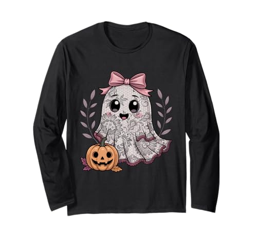Spitze Geist Frauen Mädchen Halloween Kokette Schleife Kürbis Vintage Langarmshirt Spitze Geist Frauen Mädchen Halloween Kokette Schleife Kürbis Vintage Langarmshirt von Lace Ghost Women Girl Halloween Coquette