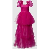 LACE & BEADS Abendkleid im Off-Shoulder-Design in Fuchsia, Größe XXS von Lace & Beads