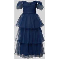 LACE & BEADS Abendkleid im Stufen-Look in Marine, Größe XS von Lace & Beads