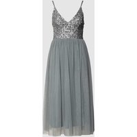 LACE & BEADS Cocktailkleid mit Pailettenbesatz in Mittelgrau, Größe XXL von Lace & Beads