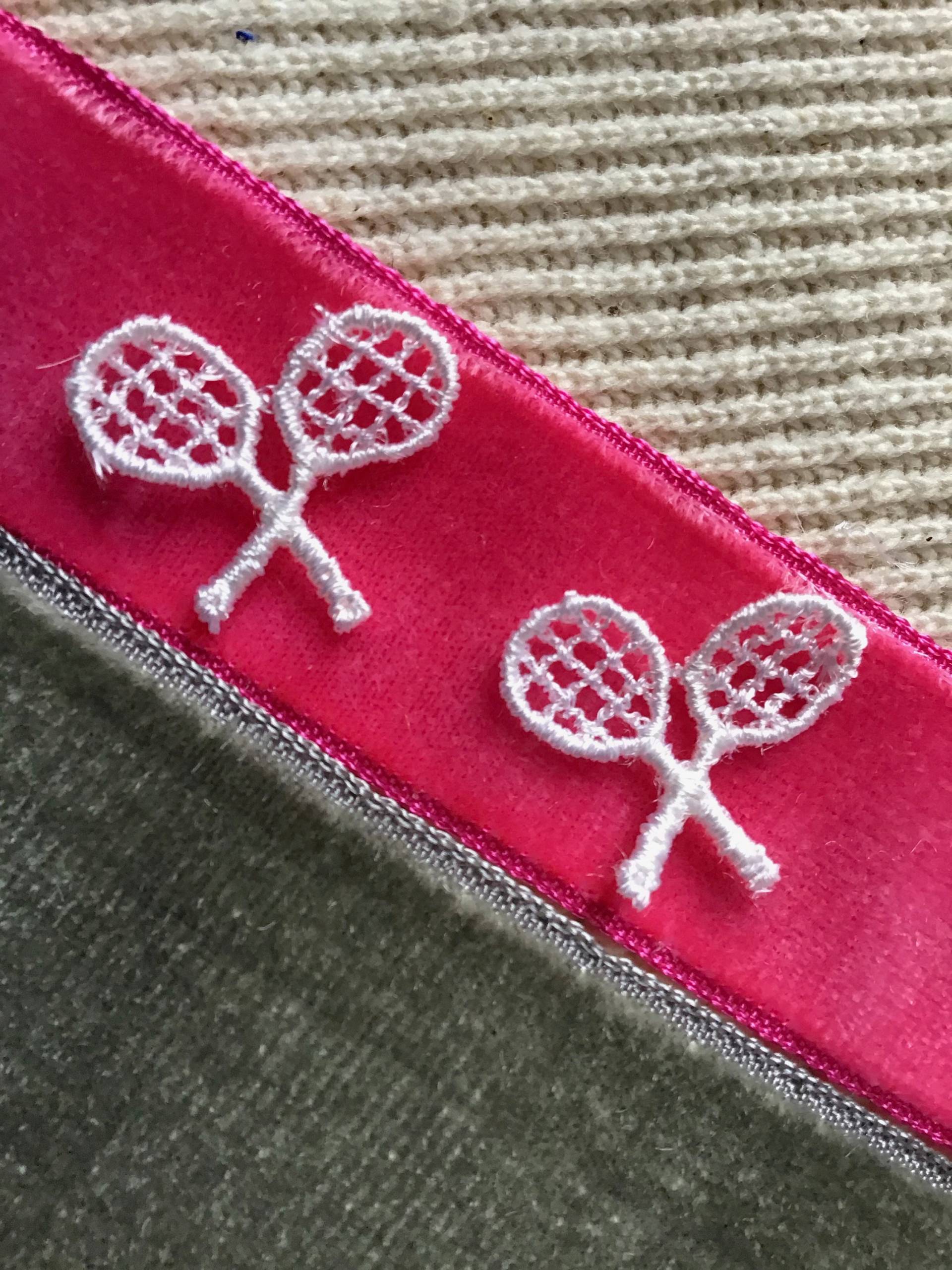 Weiß Tennisschläger Applikation Vintage Stickerei 1970Er Jahre Aufnäher Nähen Handwerk Tennis Sport #5111 von LaceApplique