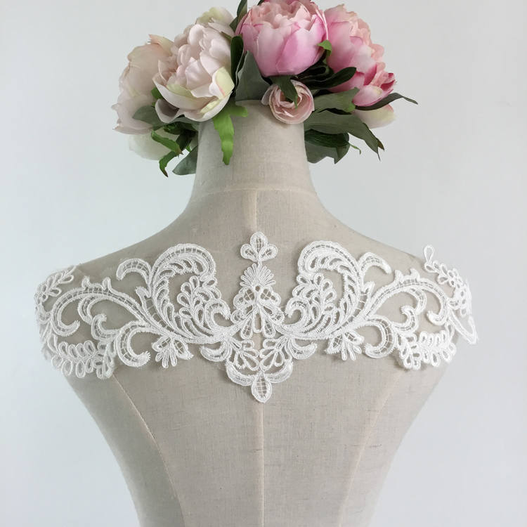 Rayon Spitze Applikation in Elfenbein Für Brautkleid, Verkaufen Von Stück von LaceDecoration