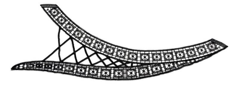 Schöne Schwarze Applikation, Guipure-streifen, Spitzenbesatz 2546 von LaceElements