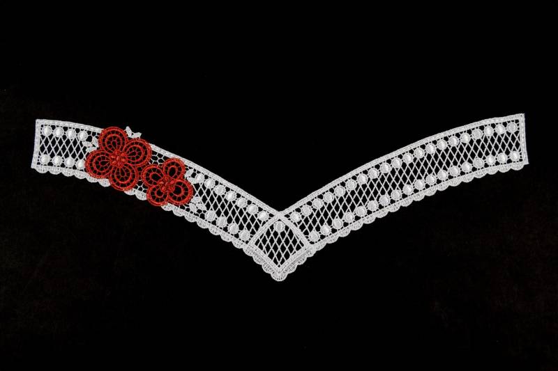 Weiße Anwendungen, Guipure-Patches, Kleidungsstückdekoration, Kragen, Bralette 3747 von LaceElements