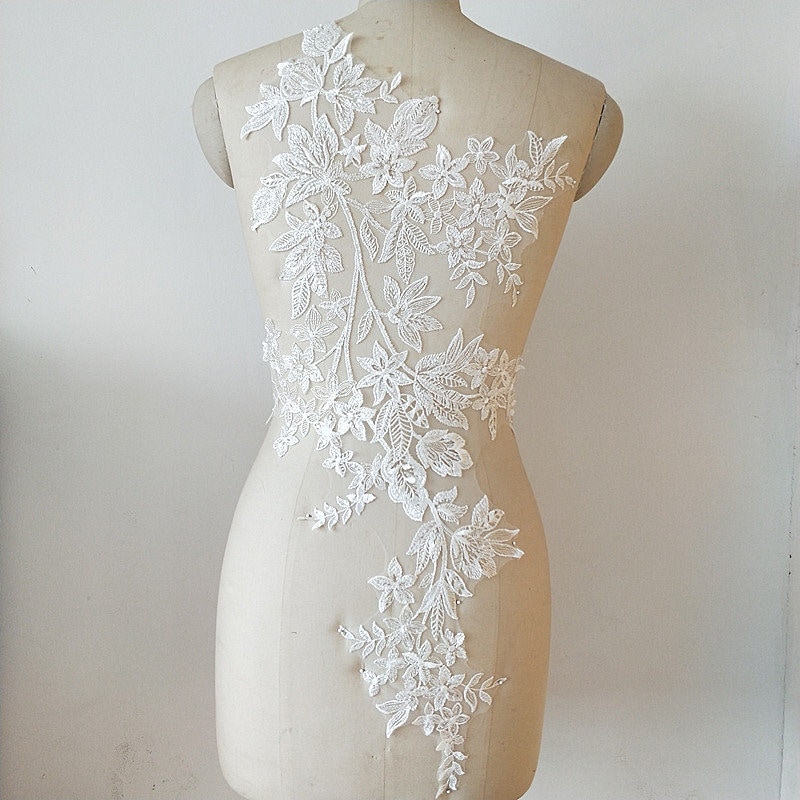 Große Spitzeapplique, Mieder Spitze Stickapplikationen, Gestickte Blumen-Motiv-Spitzen-Patch, Spitzen Für Brautkleid Zu Verändern Große Spitzeapplique, Mieder Spitze Stickapplikationen, Gestickte Blumen-Motiv-Spitzen-Patch, Spitzen Für Brautkleid Zu Verändern von LaceFun
