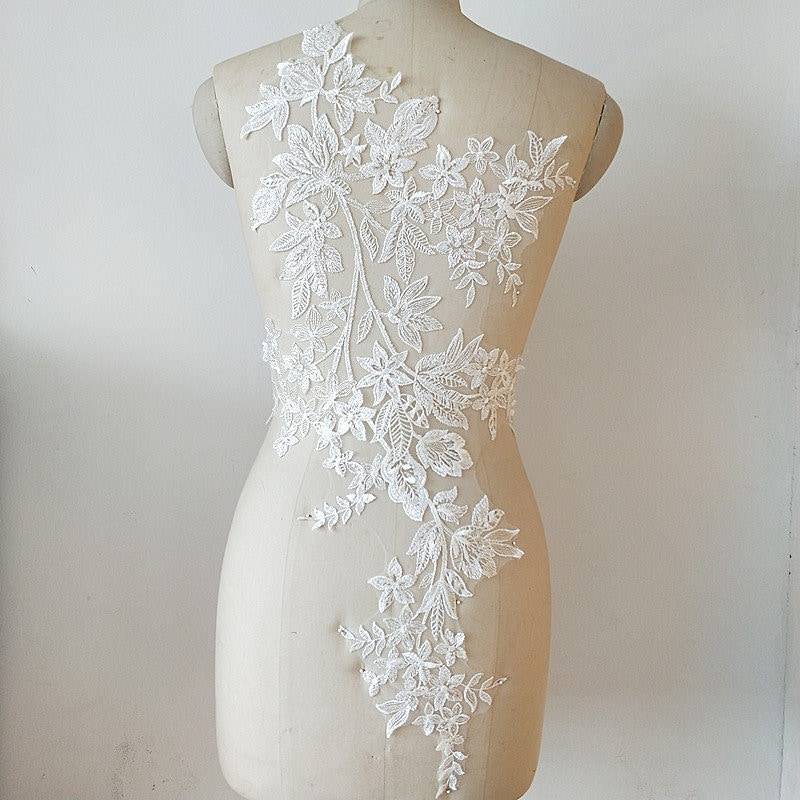 Große Spitzeapplique, Mieder Spitze Stickapplikationen, Gestickte Blumen-Motiv-Spitzen-Patch, Spitzen Für Brautkleid Zu Verändern Große Spitzeapplique, Mieder Spitze Stickapplikationen, Gestickte Blumen-Motiv-Spitzen-Patch, Spitzen Für Brautkleid Zu Verändern von LaceFun