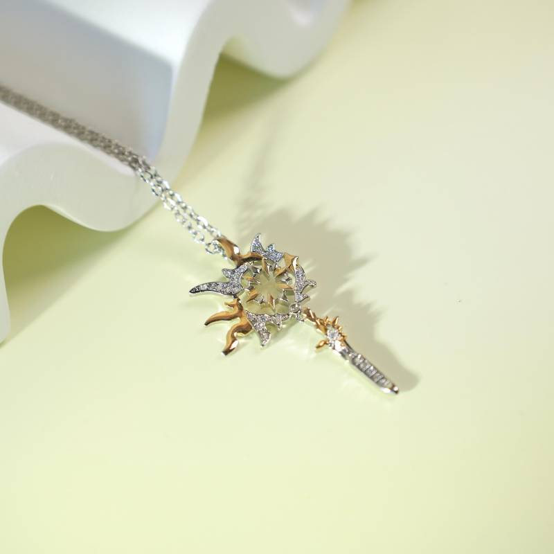 Honkai Star Rail Phainon Sterling Pendant Necklace With Blue Gemstone, Elegant Collarbone Chain, Perfect Christmas Gift For Anime Fans von LaceHavendesign