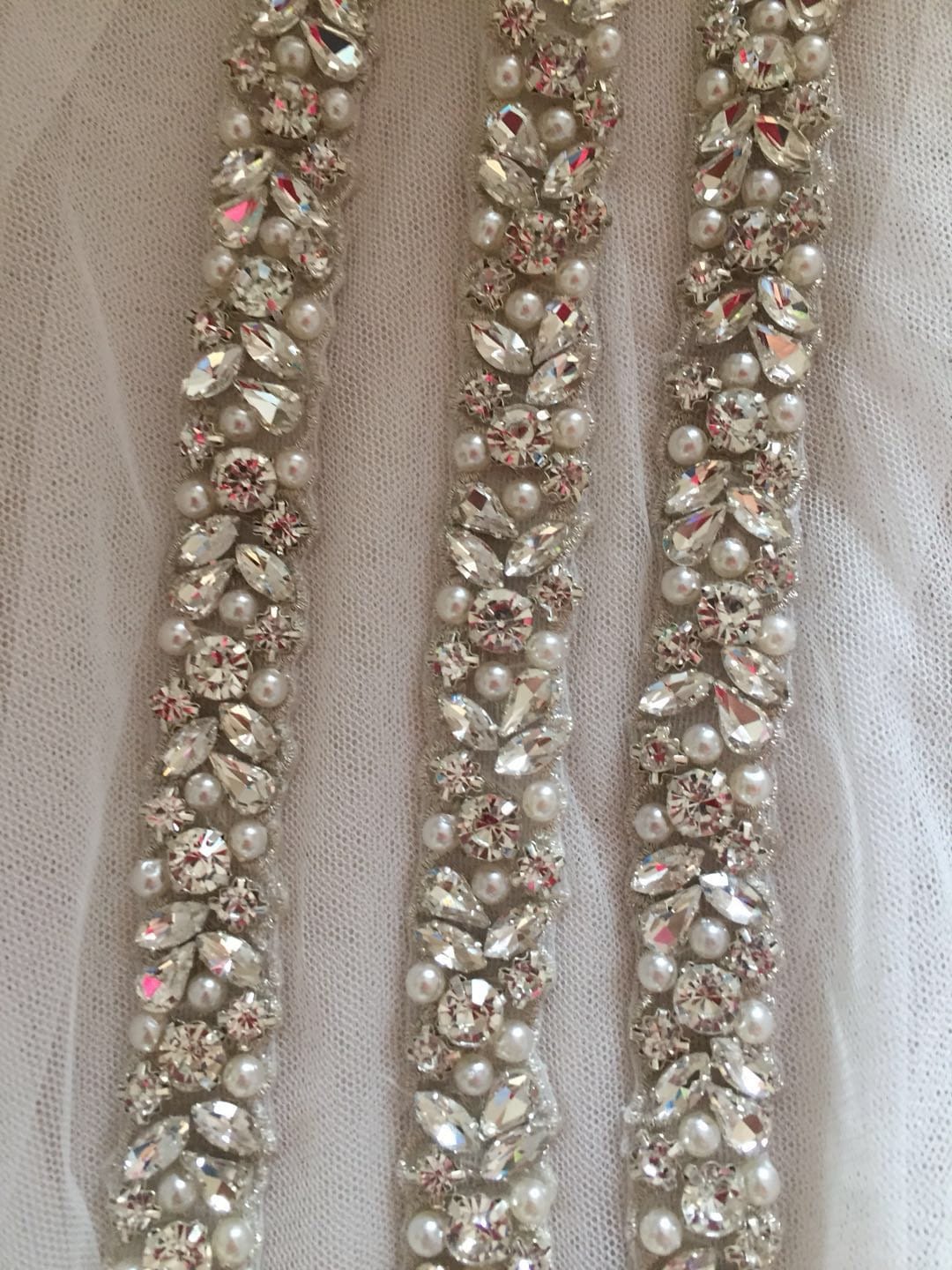 Klarer Rhinestone Crystal Lace Trim Für Brautzubehör Hochzeits-Dress Sash Gürtel Headband Straps Kostümverkleinerung von Lacebeauty