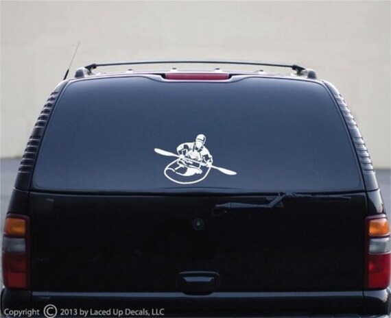 Fluss Kayaking Wildwasser Big © 2013 Schnürsenkel Abziehbilder Sku von LacedUpDecals510