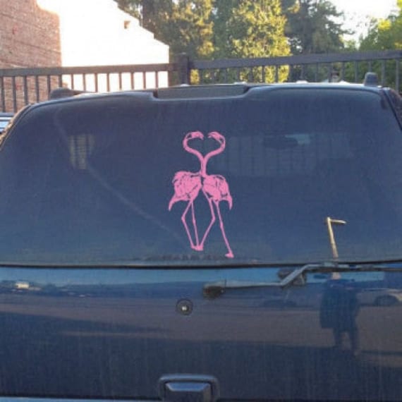 Pink Flamingo Heart Lg © 2013 Geschnürte Up Decals Sku Big von LacedUpDecals510