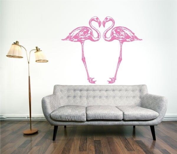 Pink Flamingo Heart Lg © 2013 Geschnürte Up Decals Sku Big von LacedUpDecals510