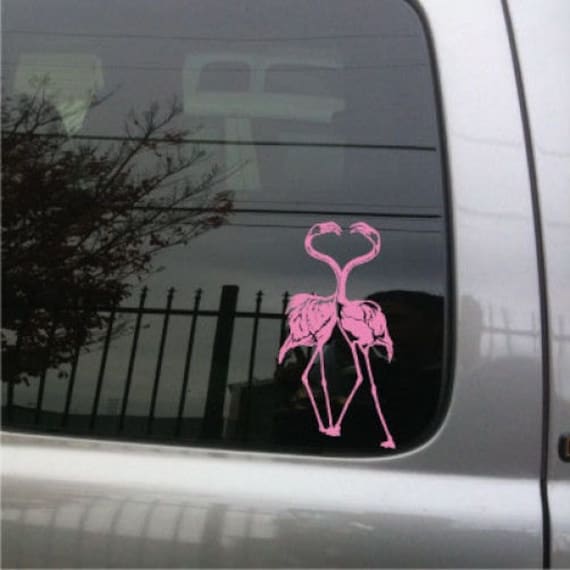 Pink Flamingo Heart Sm © 2013 Schnürsenkel Up Decals Sku Small von LacedUpDecals510