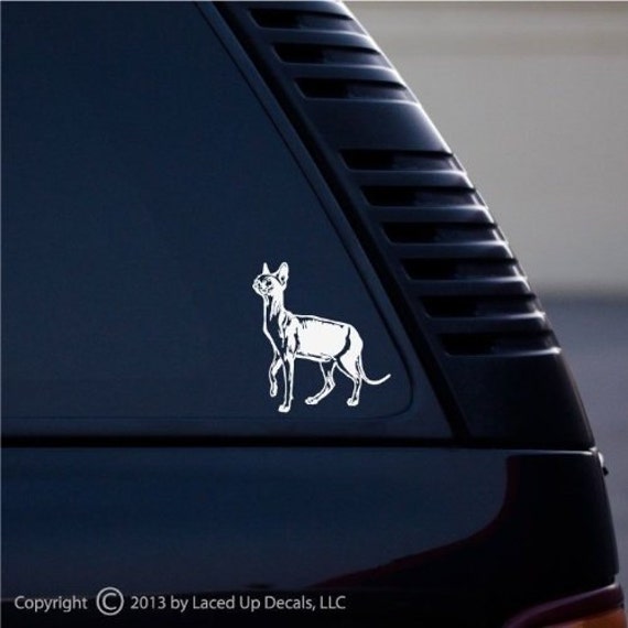 Sphynx Katze Vinyl Aufkleber Klein © 2013 Laced Up Decals Sku 33 von LacedUpDecals510