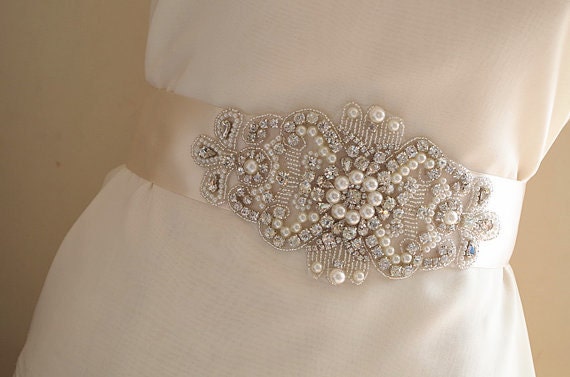 Perle Brautgürtel Applikationen, Strass-Applikation, Kristall-Applikation, Hochzeit Schärpe Applikation Perle Brautgürtel Applikationen, Strass-Applikation, Kristall-Applikation, Hochzeit Schärpe Applikation von LacefabricsFactory