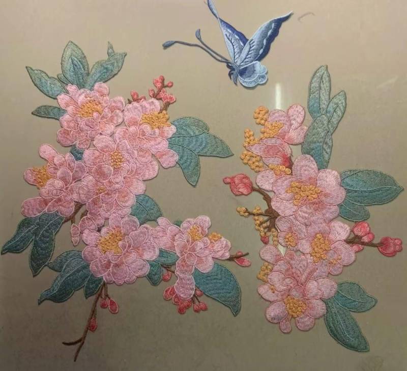 1 Set Blumen Mit Schmetterling Aufnäher Stickerei Applikationen Kleidungsstücke Budges Accessoires Aufgenäht von Laceshine