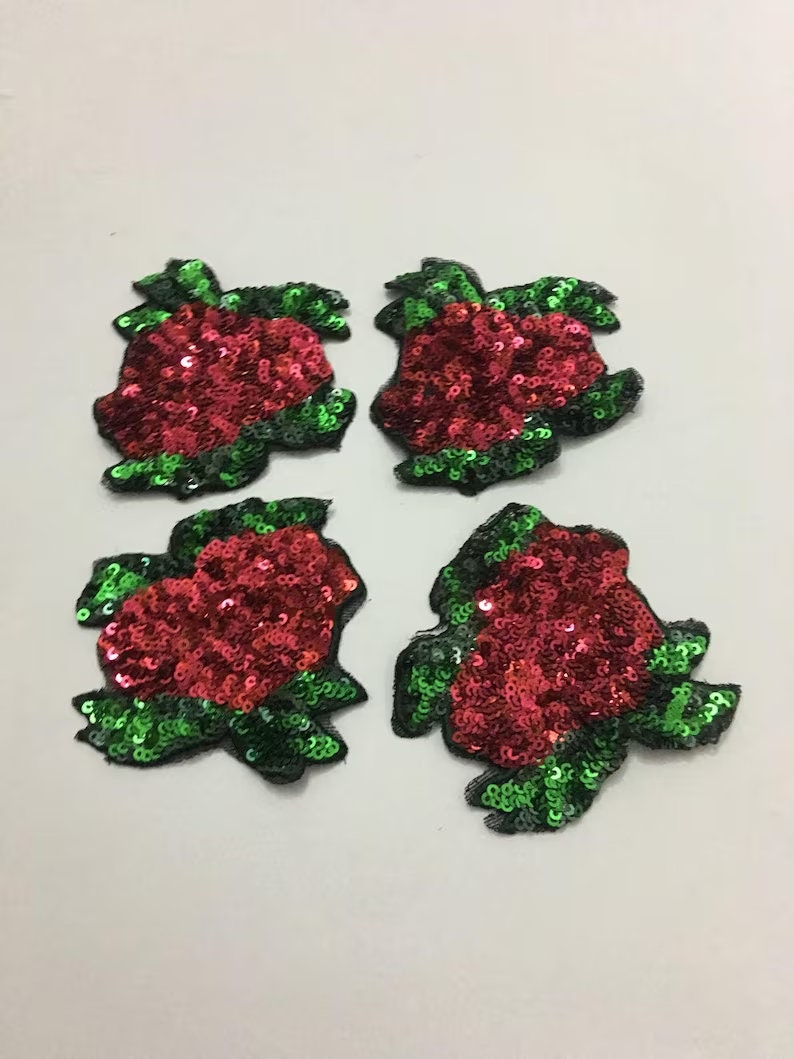 4 Stück/Set Pailletten Blumen Applikation Jeans Oder Mantel Dekoration Patch von Laceshine