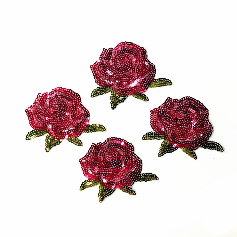 4stk Blume Pailletten Kleine Rose Patch Pullover Applikation Gestickt Blumen 4stk Blume Pailletten Kleine Rose Patch Pullover Applikation Gestickt Blumen von Laceshine