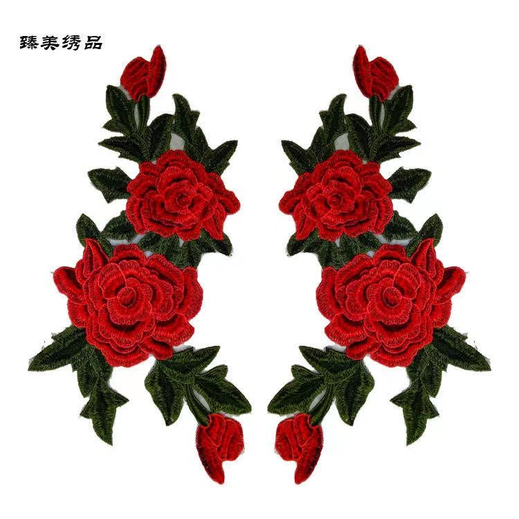Ein Paar 3D-Blumen-Patch, Gestickter Patch Zum Aufnähen Ein Paar 3D-Blumen-Patch, Gestickter Patch Zum Aufnähen von Laceshine