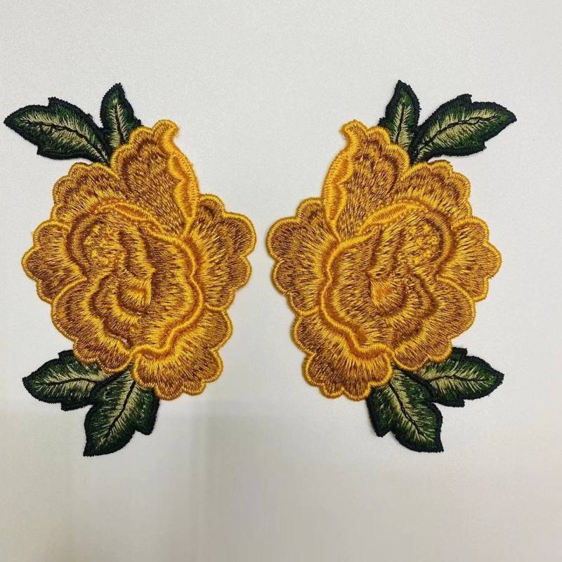 Ein Paar Blumen Gestickt Applikation Patch Kleidung Dekoration von Laceshine