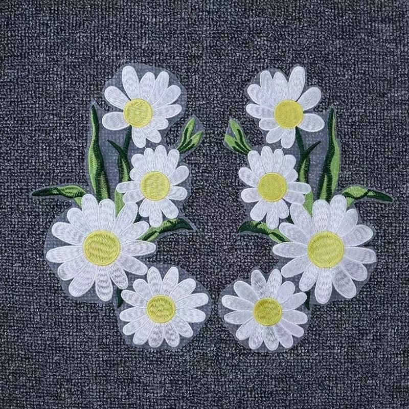 Ein Paar Daisy Blume Gestickt Applikation Patch Kleidung Dekoration Patches Genäht Ein Paar Daisy Blume Gestickt Applikation Patch Kleidung Dekoration Patches Genäht von Laceshine