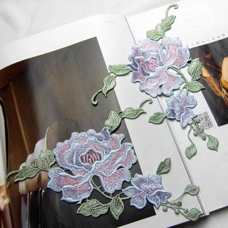 Ein Paar Pfingstrose Gestickte Blume Applikation Bunte Blumen Patch Pullover Oder Mantel Dekoration Auf Patches Genäht Ein Paar Pfingstrose Gestickte Blume Applikation Bunte Blumen Patch Pullover Oder Mantel Dekoration Auf Patches Genäht von Laceshine