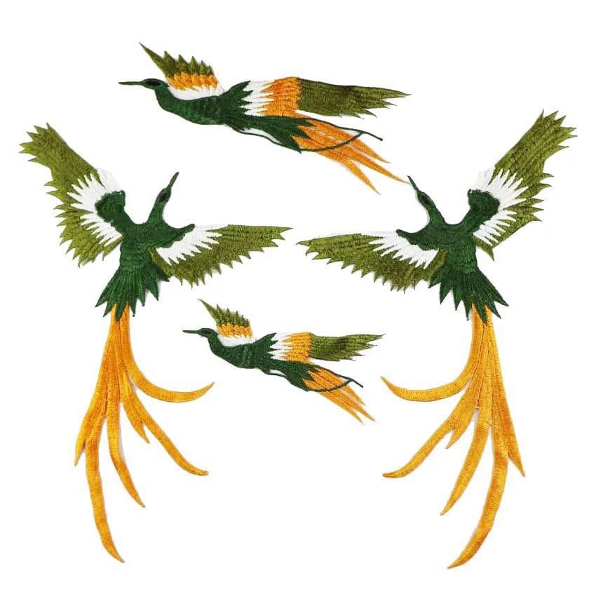 Ein Satz Kranich Flicken Gestickte Applikation Vögel Auf Genäht von Laceshine