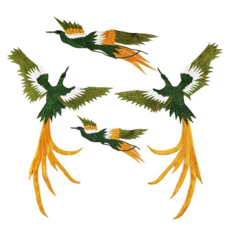 Ein Satz Kranich Flicken Gestickte Applikation Vögel Auf Genäht von Laceshine