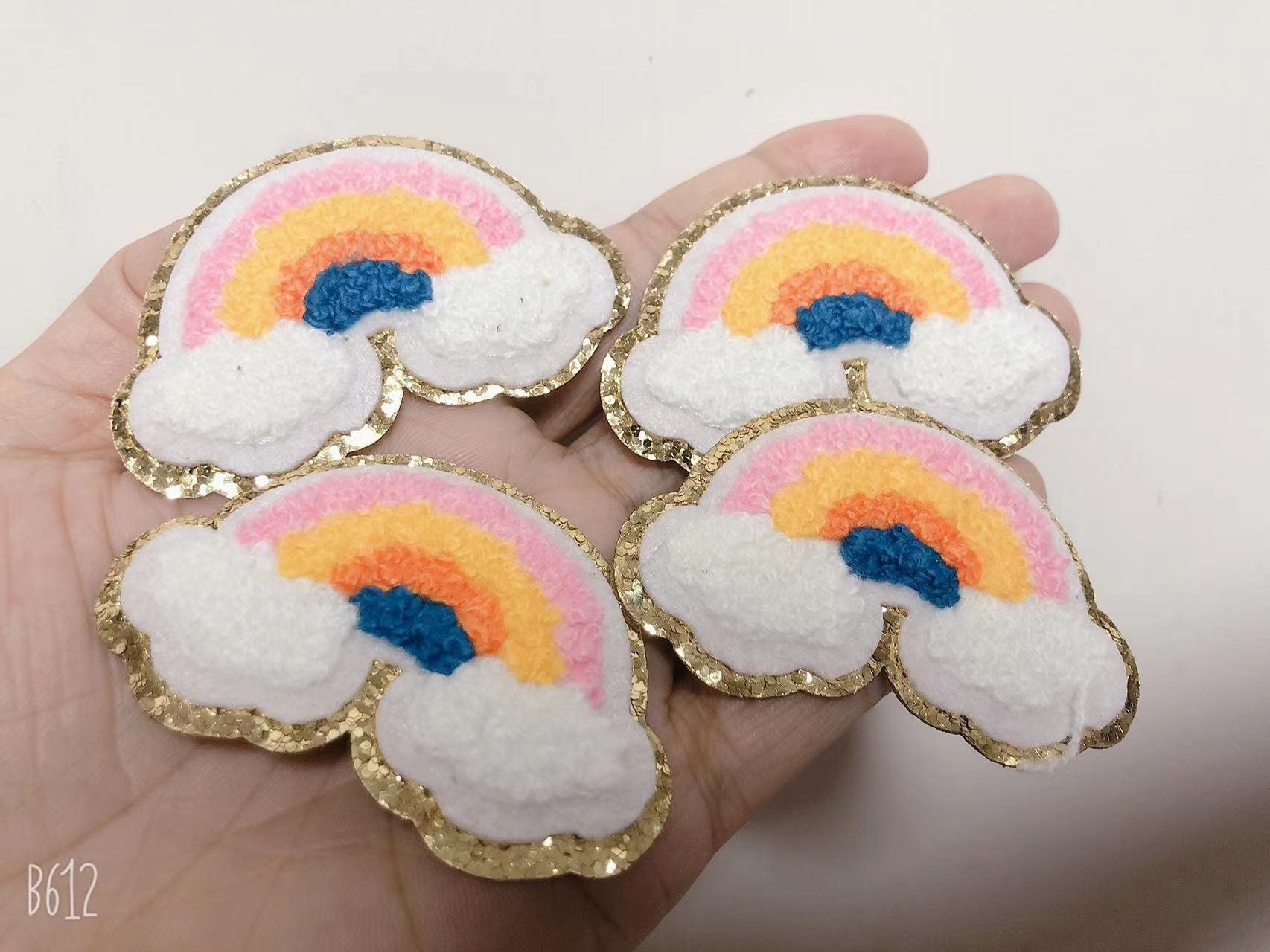 Eisen Auf Chenille Gestickter Regenbogen Applikation Patch Design Für T-Shirt Oder Mantel Jeans Aufnäher von Laceshine