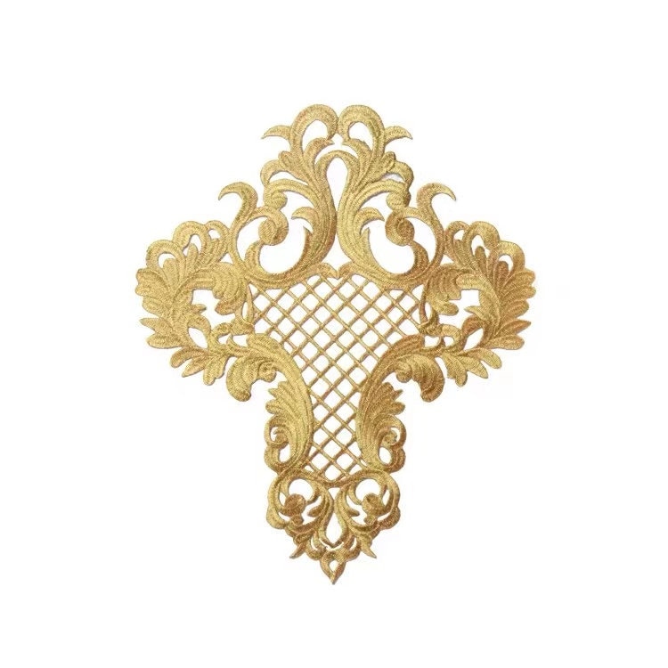 Gold Blume Gestickt Applikation Aufnäher Kleidung Dekoration von Laceshine