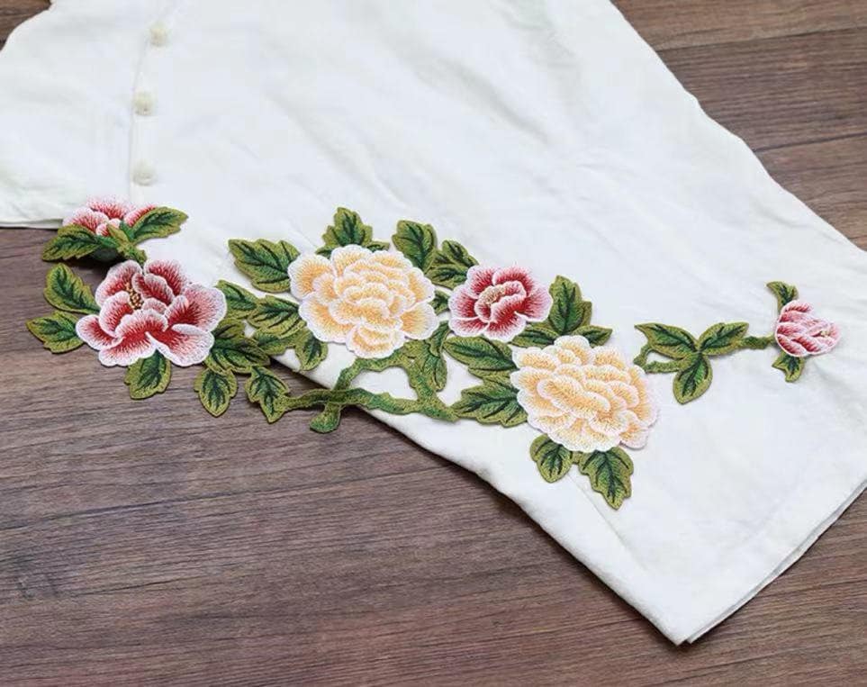 Große Pfingstrose Blume Gestickter Aufnäher Applikation Floraler von Laceshine