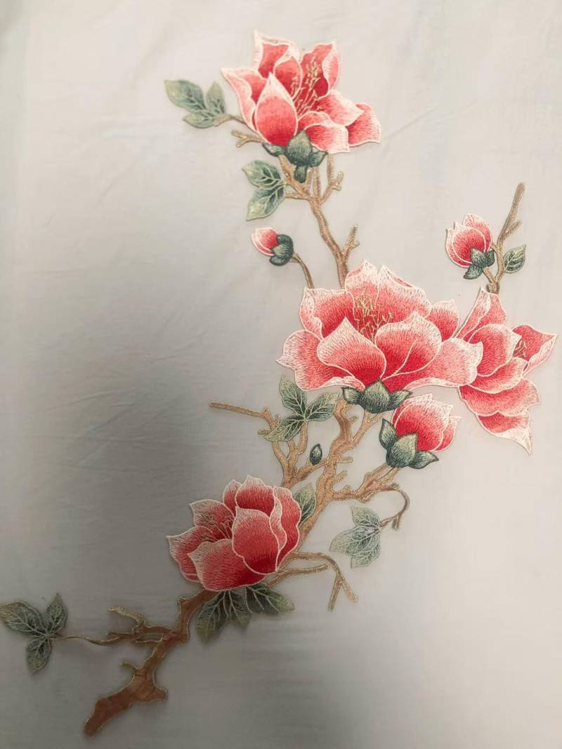 Große Pfingstrose Gestickt Floral Patch Blume Applikation Aufnäher T-Shirt Dekoration Patch von Laceshine