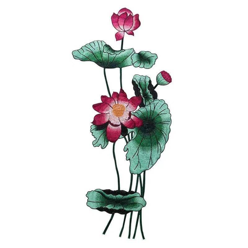 Großer Lotus Flower Patch Gestickter Zum Aufnähen Großer Lotus Flower Patch Gestickter Zum Aufnähen von Laceshine