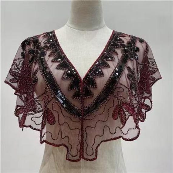 Hochzeit Schal Umhang Perlen Pailletten Spitze Vielseitig Kleid Dekoration Umhang Accessoires von Laceshine