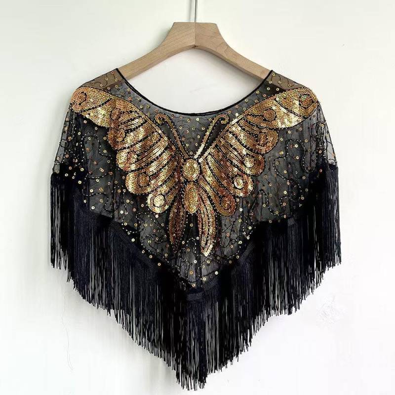 Hochzeit Schal Umhang Perlen Pailletten Spitze Vielseitig Kleid Dekoration Umhang Accessoires von Laceshine