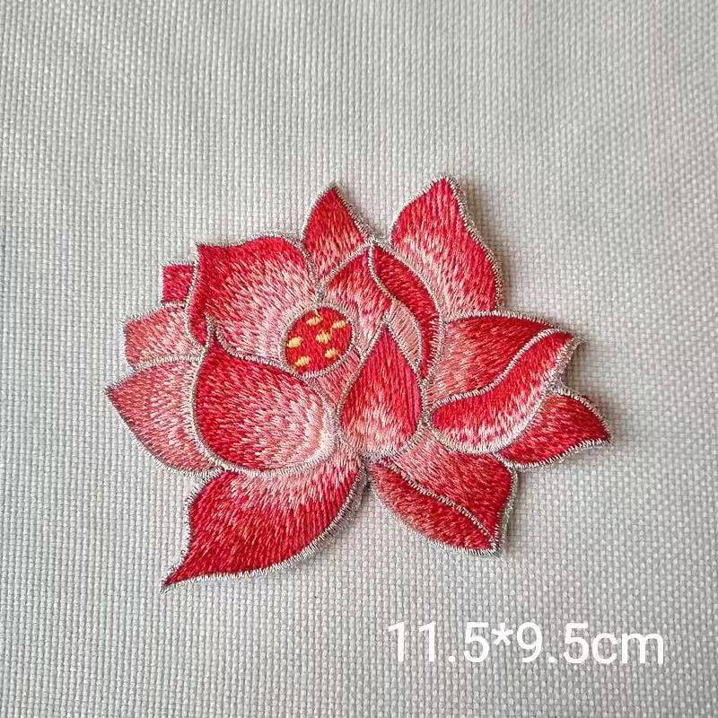 Lotus Blume Gestickt Applikation Patch, Patch Lieferungen Kleidung Dekoration Patches von Laceshine