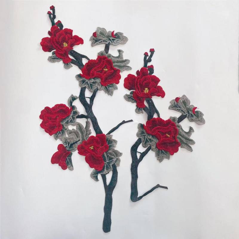 Paar Blume Gestickte Applikation Bunte Blumen Patch Pullover Oder Mantel Dekoration von Laceshine