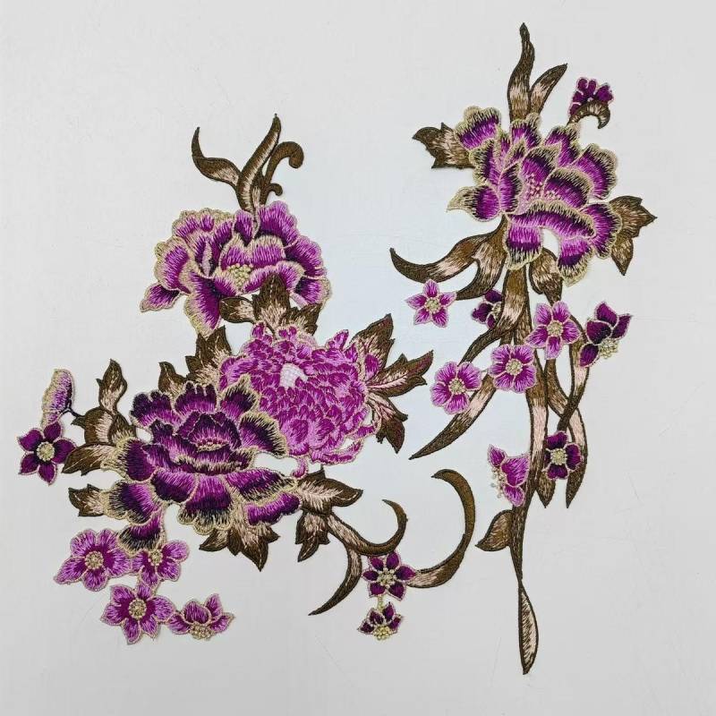 Paar Blumen Gestickt Auf Patch Applikation Mantel Oder Jeans Dekoration Angenäht von Laceshine
