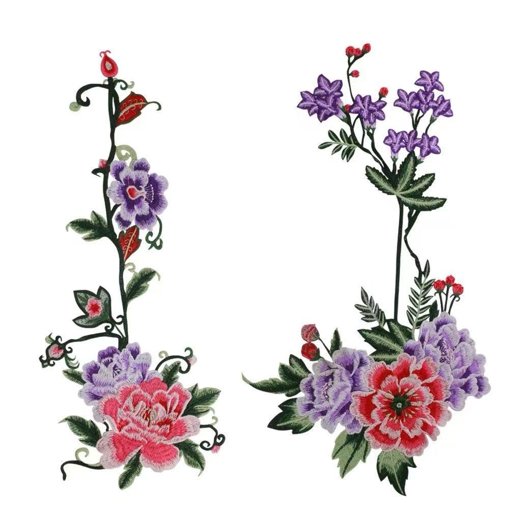 Paar Blumen Gestickte Applikation Patches Auf Blume Patch Lieferungen Kleidung Dekoration Genäht von Laceshine