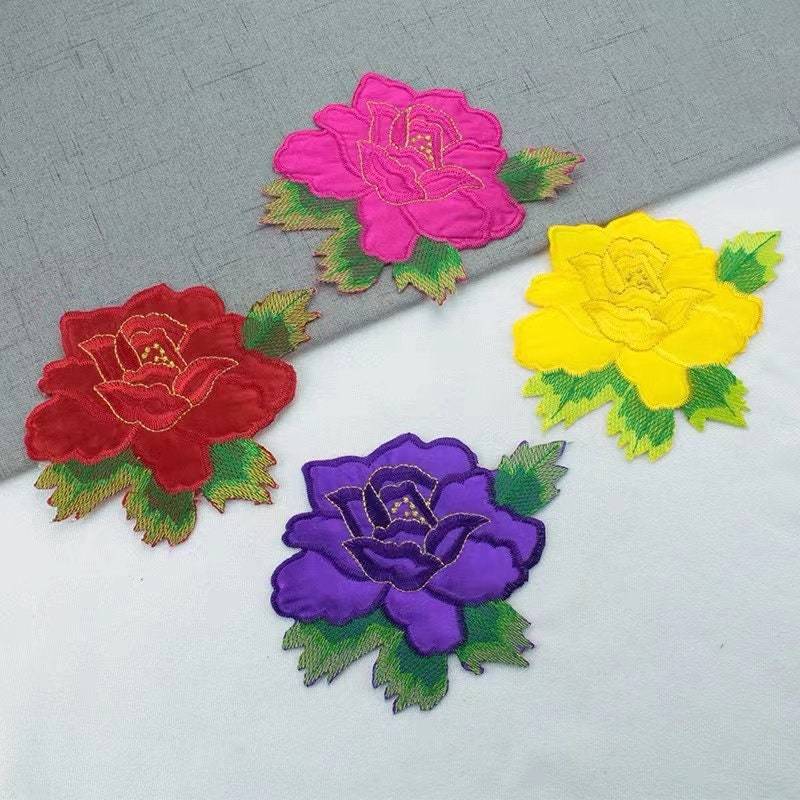 Pfingstrose Gestickt Blumen Patch Eisen Auf Blume Mode Patch Pfingstrose Gestickt Blumen Patch Eisen Auf Blume Mode Patch von Laceshine