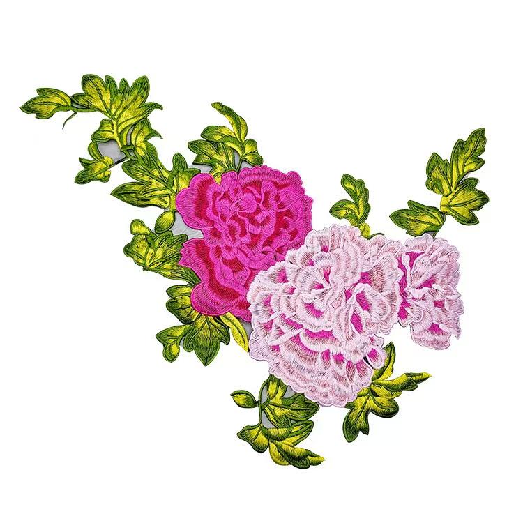 Pfingstrose Gestickt Flicken T-Shirt Oder Jeans Dekoration Patch Applikation Auf Genäht von Laceshine