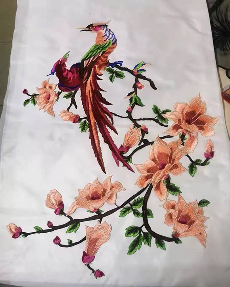 Phoenix Und Orchidee Blume Gestickte Applikation Blumen Kleidung Dekoration Patch Phoenix Und Orchidee Blume Gestickte Applikation Blumen Kleidung Dekoration Patch von Laceshine