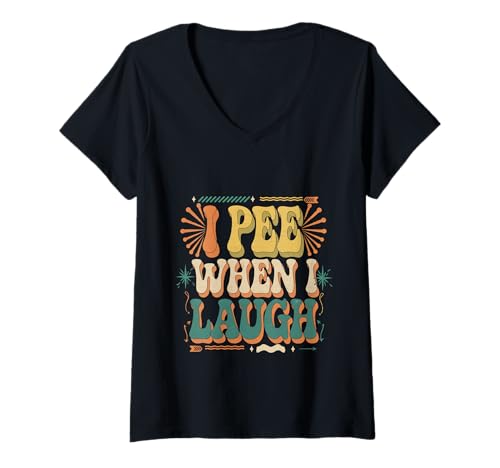Damen I Pee When I Laugh Peinlich für Erwachsene |- T-Shirt mit V-Ausschnitt Damen I Pee When I Laugh Peinlich für Erwachsene |- T-Shirt mit V-Ausschnitt von Lachmomente für Erwachsene
