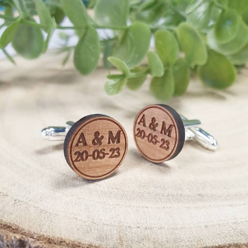 Personalisierte Zukünftige Bräutigam-Manschettenknöpfe Aus Holz|Hochzeits-Manschettenknöpfe|Hochzeitszeugen-Geschenk|Hochzeitszeremonie-Accessoire von Lachouettemauve