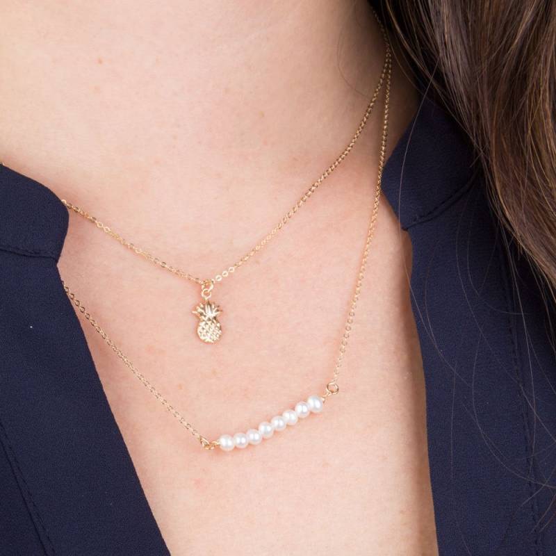 Kleine Ananas Anhänger Halskette, Kleine 14K Gold Gefüllte Brautjungfer Geschenk Für Sie, Jeden Tag Tragen, Zierliche Halskette von LaciAndGold